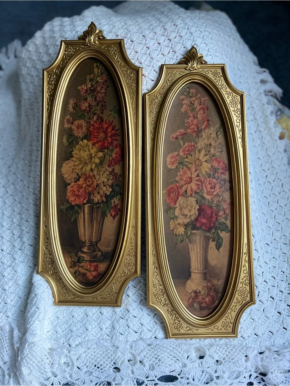 Syrocco 1960's decorative floral panels - Set of 2